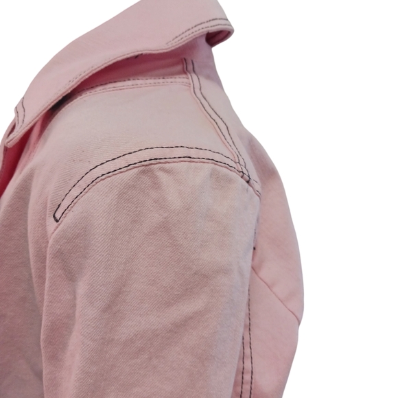 Lauren Jeans Co Ralph Lauren Jacket Dbl Button Pink Denim Large No Belt - Picture 5 of 15